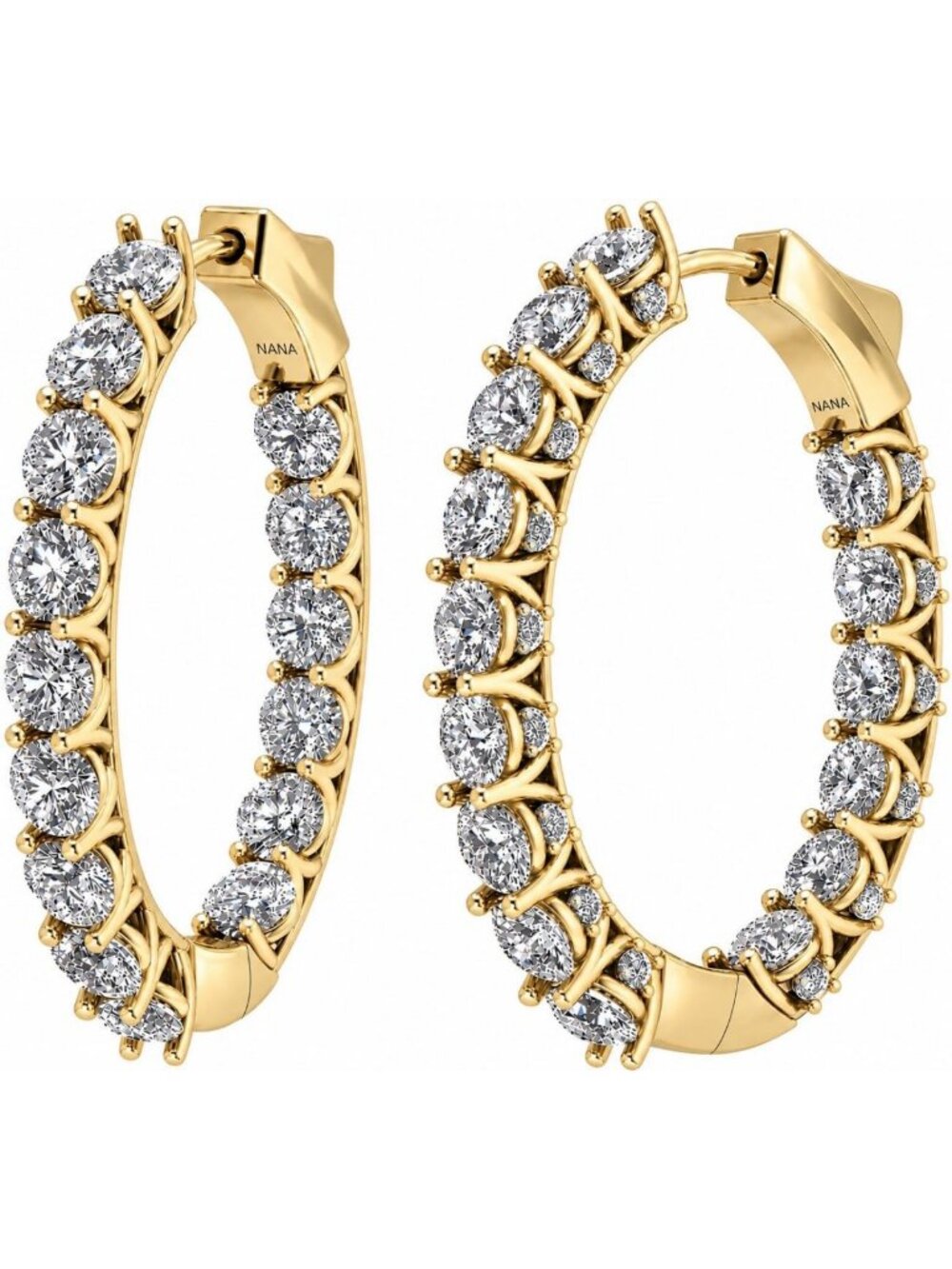 Elegant 925 Sterling Silver Oval Round Hoop Earrings with Zirconia Simulated